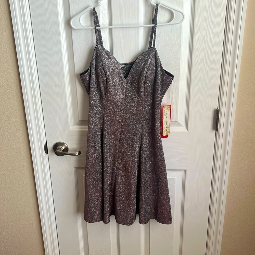 New Social Couture Women's Sleeveless Sparkly‎ Party Dress Mini Large